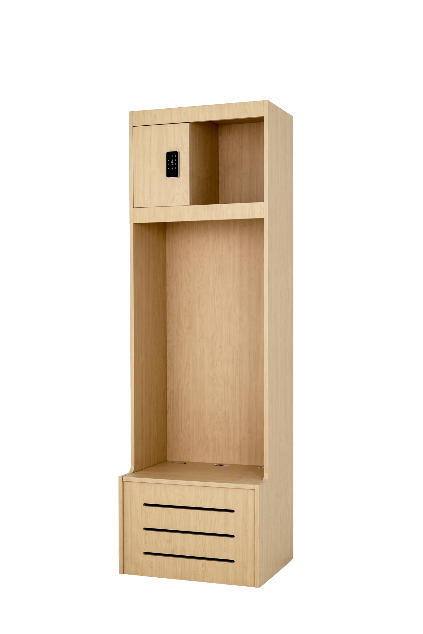 Pro Locker in oak, left-side view