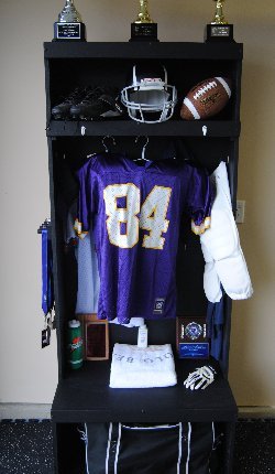 Wood football lockers