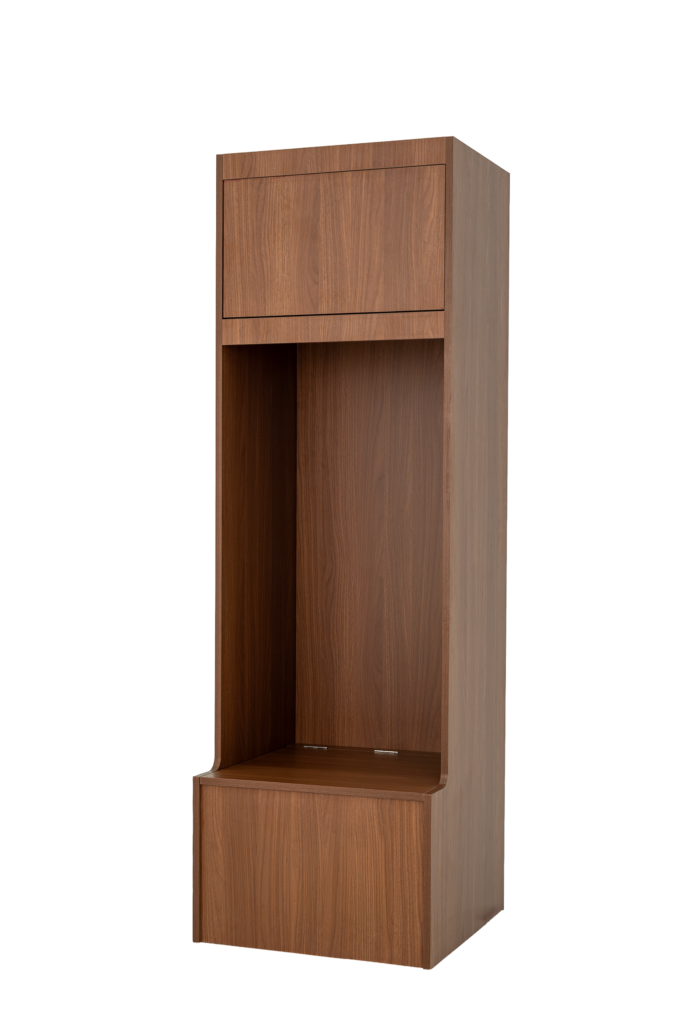 Model L premium athletic locker in oak, left-side view
