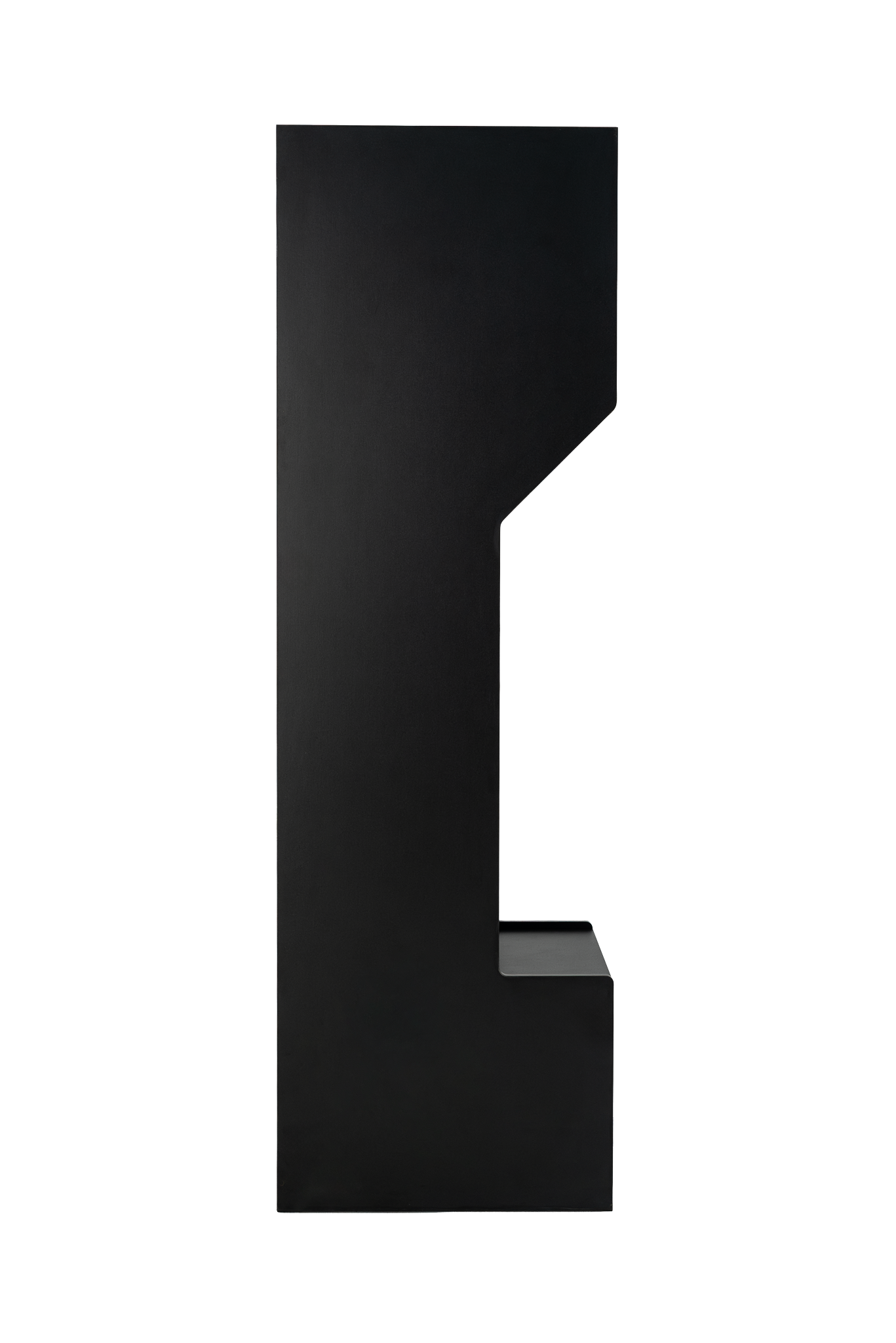 Model S wood athletic locker in black, side profile silhouette