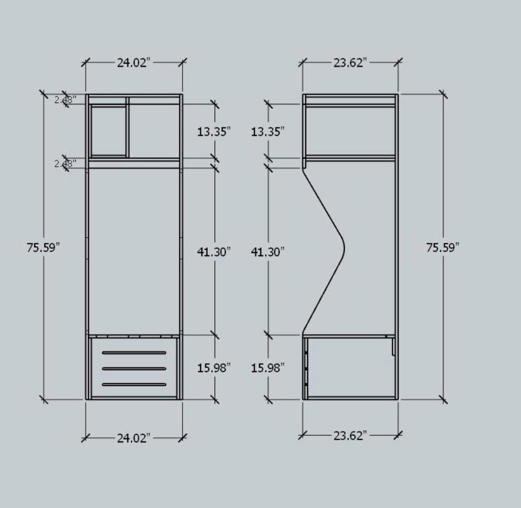 Model X locker dimensions