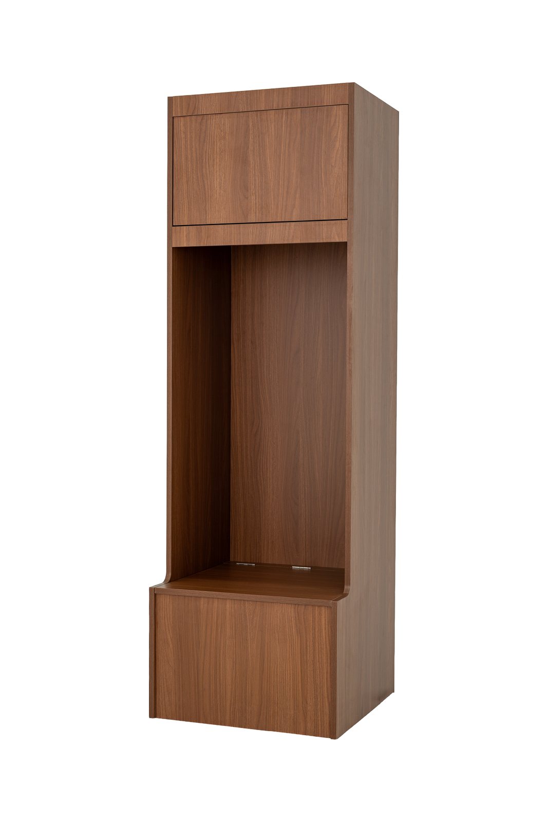 Model L premium athletic locker in oak, left-side view