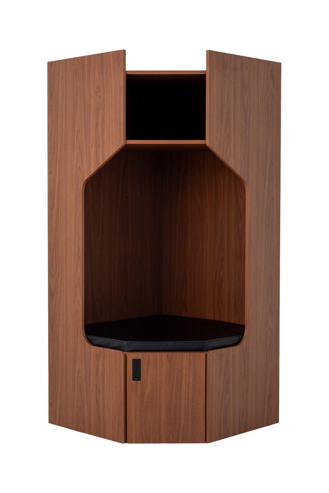 Corner locker unit in walnut