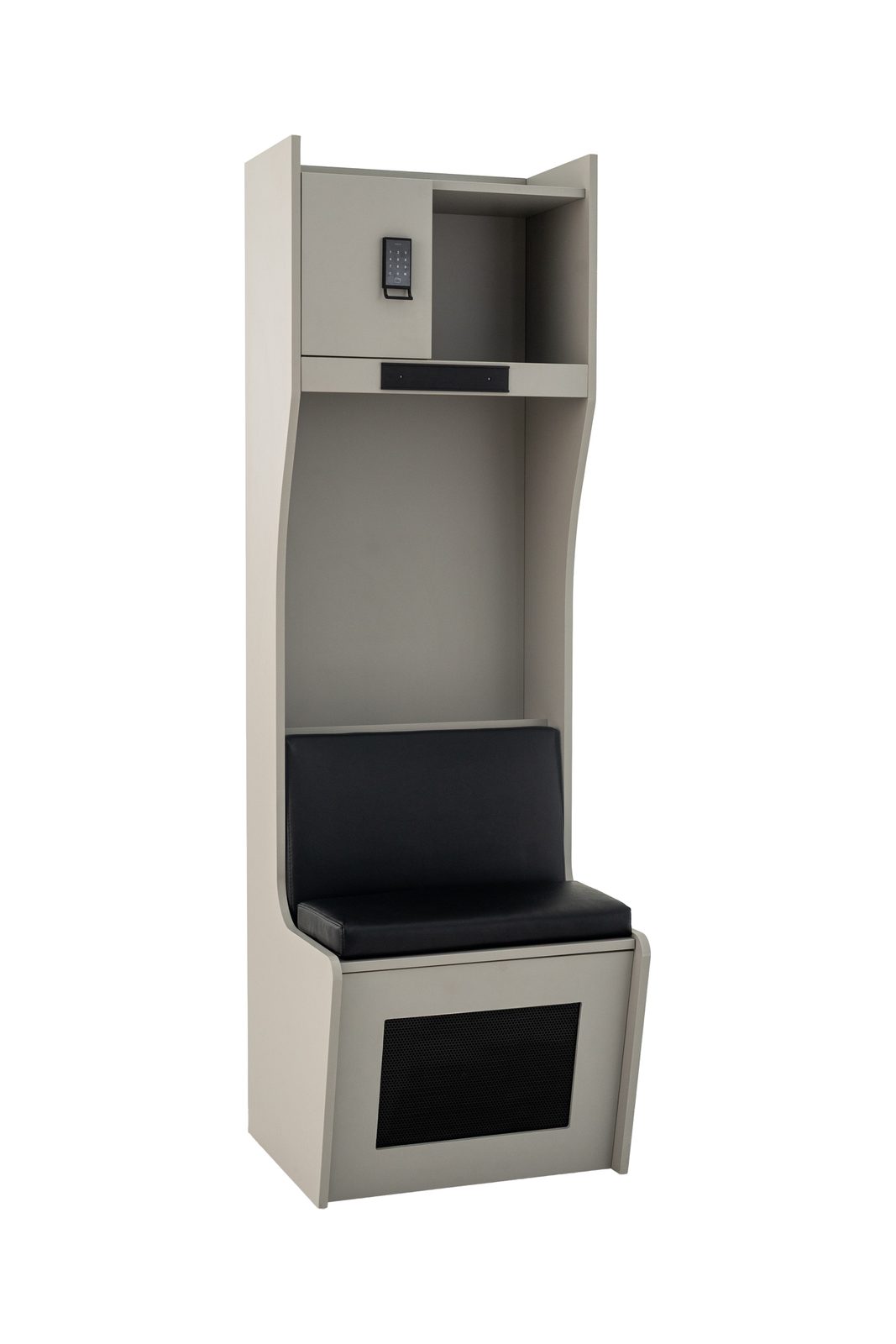 Model B locker in light grey, right-side view