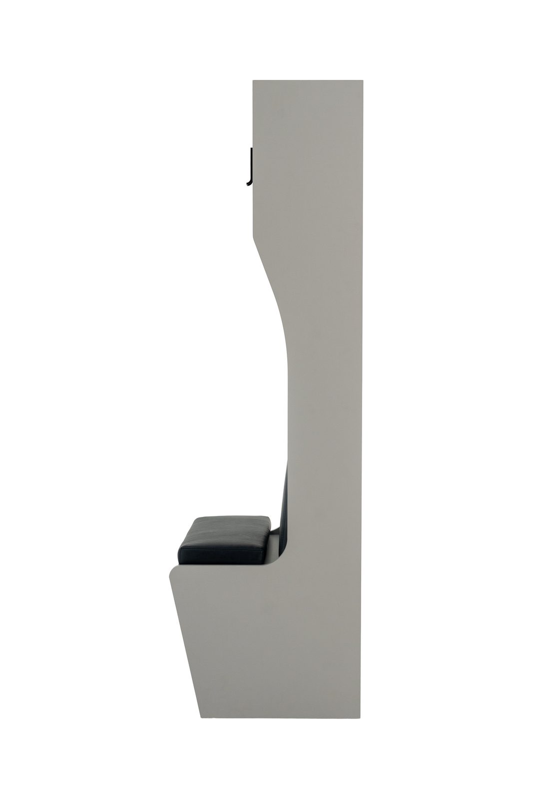 Model B locker in light grey, side profile