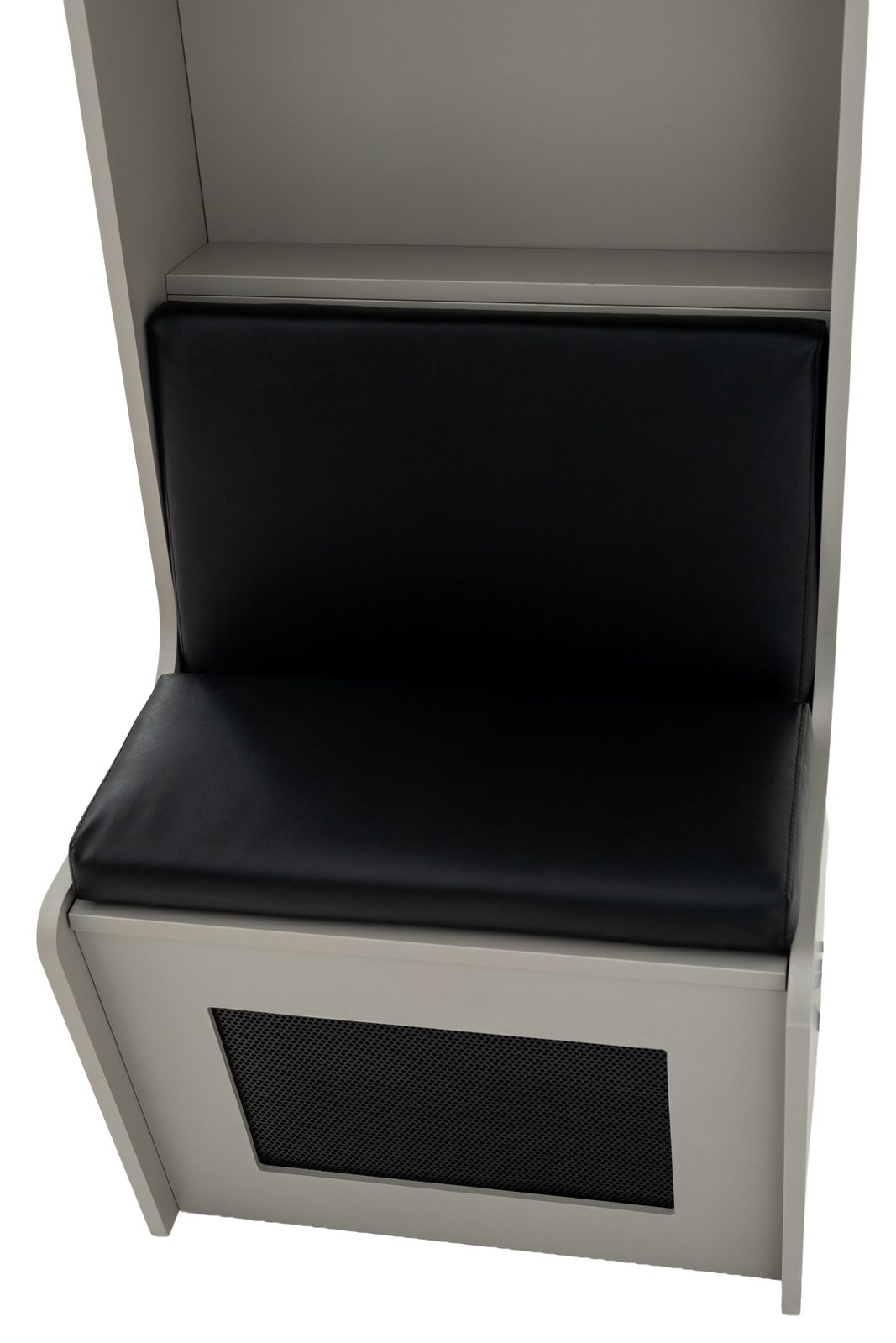 Model B locker in light grey, seat, front view