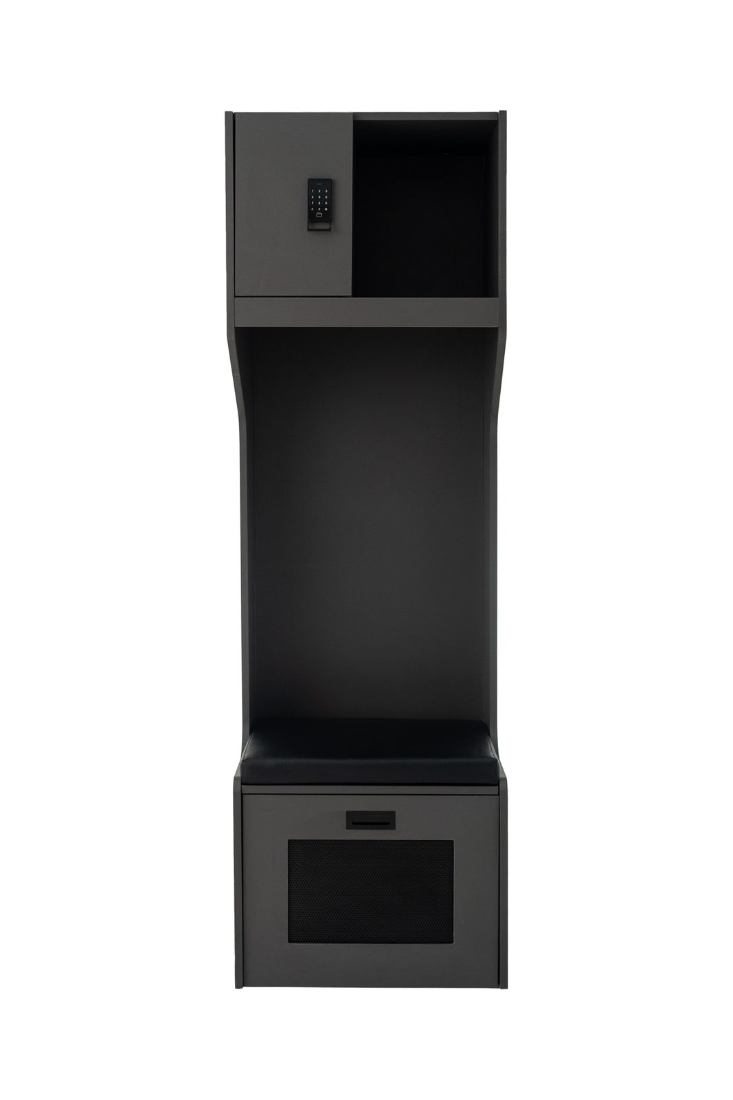 Model S with Drawer locker in black, front view