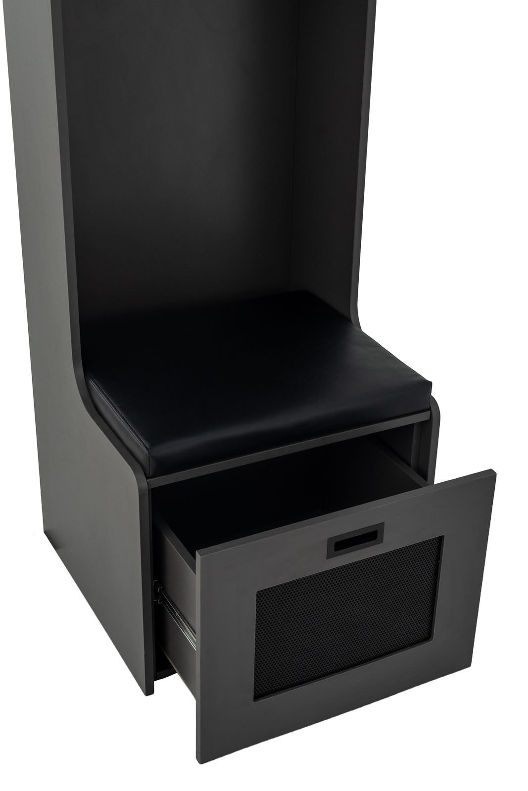 Model S with Drawer locker in black, drawer pulled out