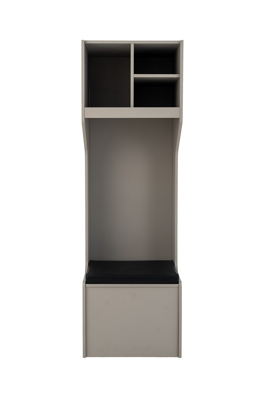 Model S Two Upper Cubbies locker in light grey, front view